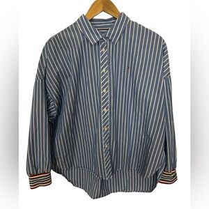 Tommy Hilfiger blue and White Striped Shirt size Large